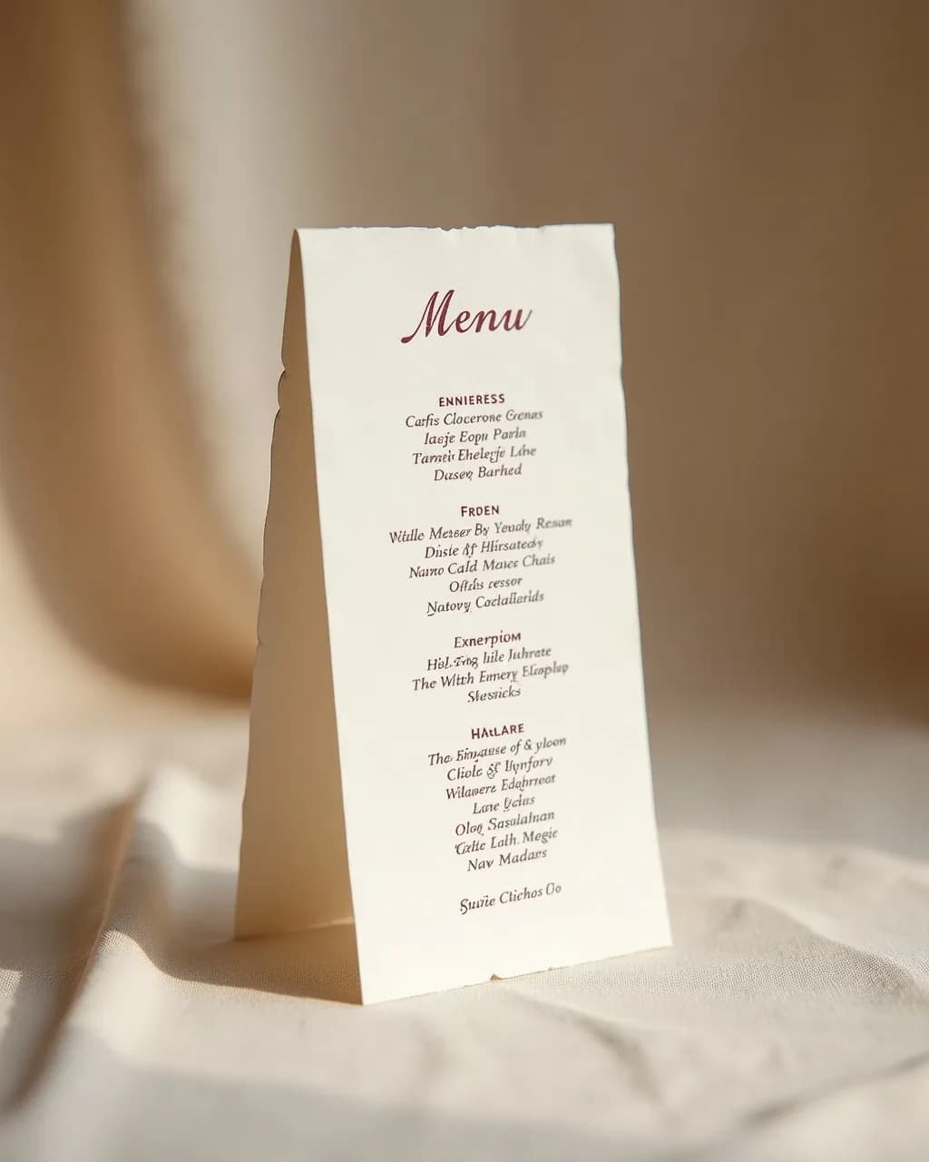 Menu weselne, Menu weselne, format dl (10 × 21 cm)